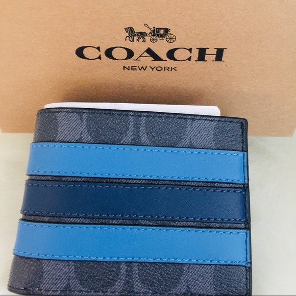NWT Coach Slim Bifold Wallet In Signature Canvas - Picture 7 of 7